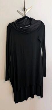 XD Xenia Design Dress Womens S Black Jersey Cowl Neck Long Sleeve Maxi Workwear